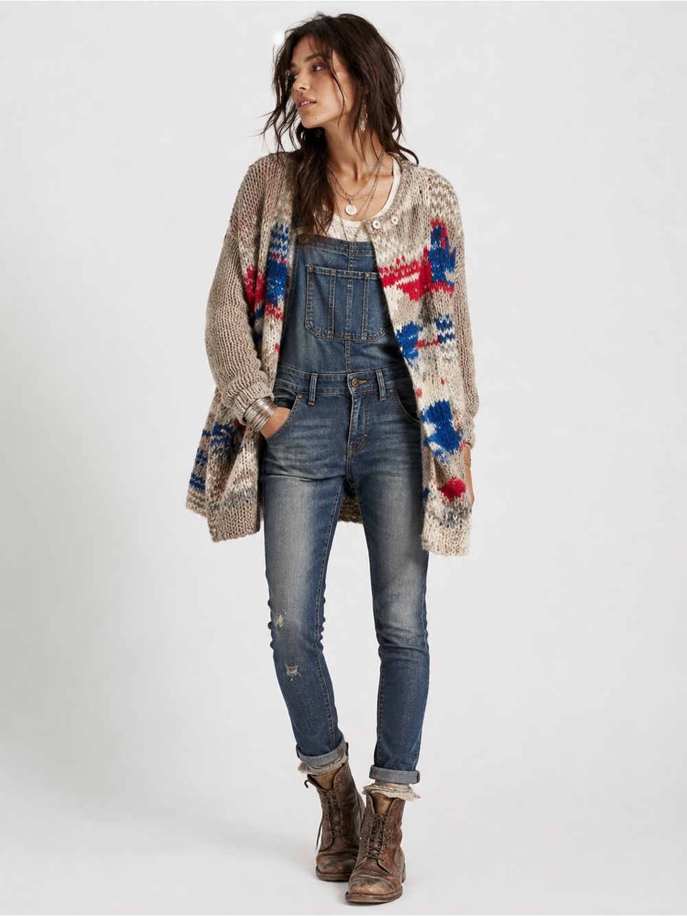 Free People Multicolor Knit Cardigan